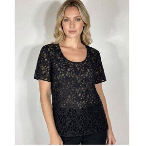Burberry London Black Sheet Floral Top, Womens Size 8 NWD (Missing Camisole)